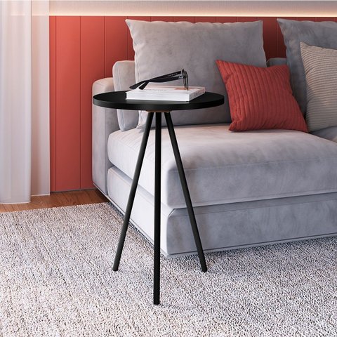 Mesa Lateral L35 X A48,5cm Preto