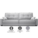 Ver imagem 4 de Sofá Palermo 2,80m Retrátil e Reclinável Linho Soft Prata - Netsofas