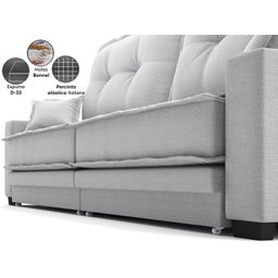 Sofá Palermo 2,80m Retrátil e Reclinável Linho Soft Prata - Netsofas - 4