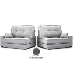 Sofá Palermo 2,80m Retrátil e Reclinável Linho Soft Prata - Netsofas - 7
