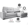 Sofá Palermo 2,80m Retrátil e Reclinável Linho Soft Prata - Netsofas - 6