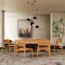 Ver imagem 1 de Conjunto Sala Jantar Nature: Mesa com 6 Cadeiras Rústico Claro Madeira Pinus