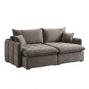 Ver imagem 2 de Sofá com Chaise Orion 2.20 3 Lugares Retrátil 220cm Cinza Veludo