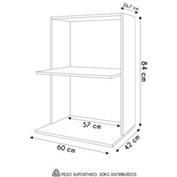 Suporte Micro-ondas e Forno Armário Aéreo 60cm Turim M24 Preto - Mpozenato - 4