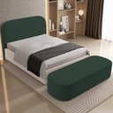 Ver imagem 6 de Cabeceira Cama Box Queen 160cm Lanna com Puff Recamier Doha W01 Suede Verde Musgo - Lyam Decor