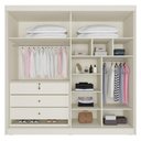 Ver imagem 1 de Guarda-Roupa Casal 100% Mdf 4 Portas 3 Gavetas 13 Nichos Nantes Europa Off White/Peroba