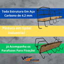 Ver imagem 2 de Porta Chaves Industrial De Parede Com Prateleira Rústica:Imbuia