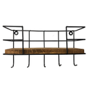 Ver imagem 1 de Porta Chaves Industrial De Parede Com Prateleira Rústica:Imbuia