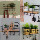 Ver imagem 7 de Porta Chaves Industrial De Parede Com Prateleira Rústica:Imbuia