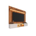 Ver imagem 5 de Painel com Rack Milano para TV até 70” com Nicho com LED, Prateleira de Vidro, Portas Basculantes