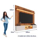 Ver imagem 4 de Painel com Rack Milano para TV até 70” com Nicho com LED, Prateleira de Vidro, Portas Basculantes