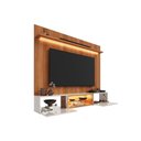 Ver imagem 6 de Painel com Rack Milano para TV até 70” com Nicho com LED, Prateleira de Vidro, Portas Basculantes