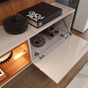 Ver imagem 7 de Painel com Rack Milano para TV até 70” com Nicho com LED, Prateleira de Vidro, Portas Basculantes