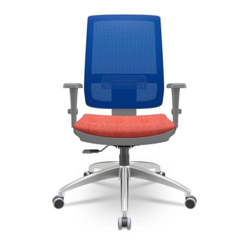 Cadeira Brizza Diretor Grafite Tela Azul Assento Concept Rosê Base Relaxplax Alumínio - 65948
