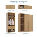 Ver imagem 4 de Guarda-roupa Modular de Canto 4 Peças 8 Portas com 4 Portas de Correr Jade CabeCasa MadeiraOriginals