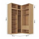 Ver imagem 3 de Guarda-roupa Modular de Canto 4 Peças 8 Portas com 4 Portas de Correr Jade CabeCasa MadeiraOriginals