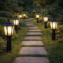 Ver imagem 2 de Kit 8 Balizadores Preto Iluminação Área Externa com Lente Fosca em Termoplástico Dital