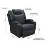 Cadeira Poltrona Reclinável Papai Barcelona Zero Wall Corano Preto 311 Império Estofados - 9