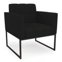 Ver imagem 3 de Kit 1 Sofá Namoradeira e 2 Poltronas Elisa Linho Preto A79 Base Metálica Industrial Preto - D'Rossi