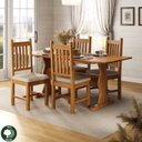 Ver imagem 3 de Conjunto Mesa 120cm x 80cm c/4 Cadeiras Estofadas Germany Madeira Maciça Marrom/Mogno Mel