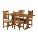 Ver imagem 1 de Conjunto Mesa 120cm x 80cm c/4 Cadeiras Estofadas Germany Madeira Maciça Marrom/Mogno Mel