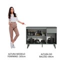 Ver imagem 4 de Balcão Gabinete de Pia Cozinha 3 Portas 1 Gaveta com Pés Cinza Nice Madesa Cinza
