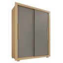 Ver imagem 3 de Guarda-Roupa Solteiro 2 Portas 2 Gavetas com Pés Costa Rica Marrom Jequitibá/Granizo