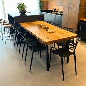 Mesa de Jantar para Ilha de Cozinha - Mesa Madeira Maciça