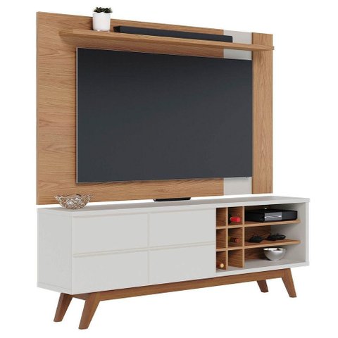 Rack para Sala Norena com Painel para Tv 70 Pol. Amélie C05 Freijó/off White Matte - Mpozenato