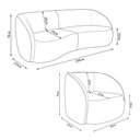 Ver imagem 3 de Conjunto Sofá Sala de Estar Bipartido 288cm e 2 Poltronas Clarke Bouclê Offwhite G45 - Gran Belo