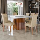 Ver imagem 2 de Conjunto Sala de Jantar Amsterdã New Mesa com Tampo Giratório 6 Cadeiras Grécia Madeirado/bege