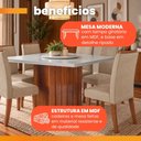 Ver imagem 5 de Conjunto Sala de Jantar Amsterdã New Mesa com Tampo Giratório 6 Cadeiras Grécia Madeirado/Bege