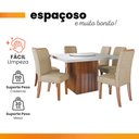 Ver mais imagens de Conjunto Sala de Jantar Amsterdã New Mesa com Tampo Giratório 6 Cadeiras Grécia Madeirado/Bege