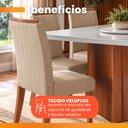 Ver imagem 7 de Conjunto Sala de Jantar Amsterdã New Mesa com Tampo Giratório 6 Cadeiras Grécia Madeirado/Bege