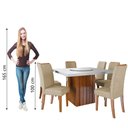 Ver imagem 6 de Conjunto Sala de Jantar Amsterdã New Mesa com Tampo Giratório 6 Cadeiras Grécia Madeirado/bege