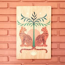 Quadro de Madeira 50x33 Onças - Woodprint - 1