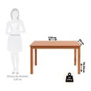 Ver imagem 4 de Conjunto de Jantar Retangular 4 Lugares 110cm 100% Madeira Maciça Treviso Yescasa Marrom/Cedro