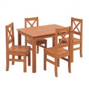 Ver imagem 3 de Conjunto de Jantar Retangular 4 Lugares 110cm 100% Madeira Maciça Treviso Yescasa Marrom/Cedro