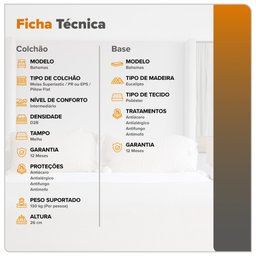 Cama Box Viuva Bege + Colchão Molas Superlastic Bahamas 128x188x63cm - 4 Cama Box Viuva Bege + Colchão Molas Superlastic Bahamas 128x188x63cm - 4