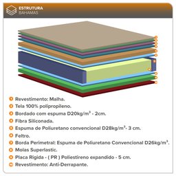 Cama Box Viuva Bege + Colchão Molas Superlastic Bahamas 128x188x63cm - 7 Cama Box Viuva Bege + Colchão Molas Superlastic Bahamas 128x188x63cm - 7