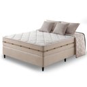 Ver imagem 1 de Cama Box Viuva Bege + Colchão Molas Superlastic Bahamas 128x188x63cm