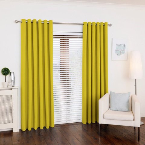 Cortina Oxford Amarelo-canário 300x270 Sala/quarto Fabritex