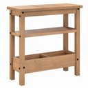 Ver imagem 4 de Mesa Lateral em Madeira Maciça Marrom Antique