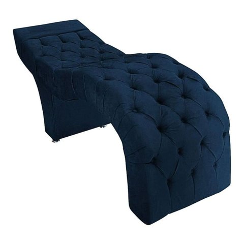 Maca Estofada Estética Cílios Salão Spa Veludo Yasmim:azul Marinho