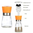 Ver imagem 2 de Moedor de Pimenta e Sal Manual Portátil 160ml Vidro Plástico FRG0375 Laranja Frigopro