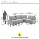 Ver imagem 4 de Sofá de Canto Modulado com Puff e Base Madeira Maciça 270CMX220CM Lisboa