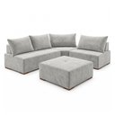 Ver imagem 3 de Sofá de Canto Modulado com Puff e Base Madeira Maciça 270CMX220CM Lisboa