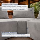 Ver mais imagens de Sofá de Canto Modulado com Puff e Base Madeira Maciça 270CMX220CM Lisboa
