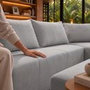 Ver imagem 6 de Sofá de Canto Modulado com Puff e Base Madeira Maciça 270CMX220CM Lisboa