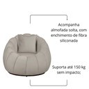 Ver imagem 4 de Kit Poltrona Base Giratória C/ Almofada e Puff Concha Veludo Cor Marfim